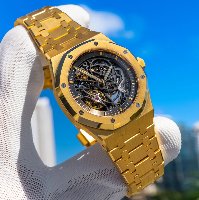 Luxury Watch - GOLDEN OCTAGON SKELETON