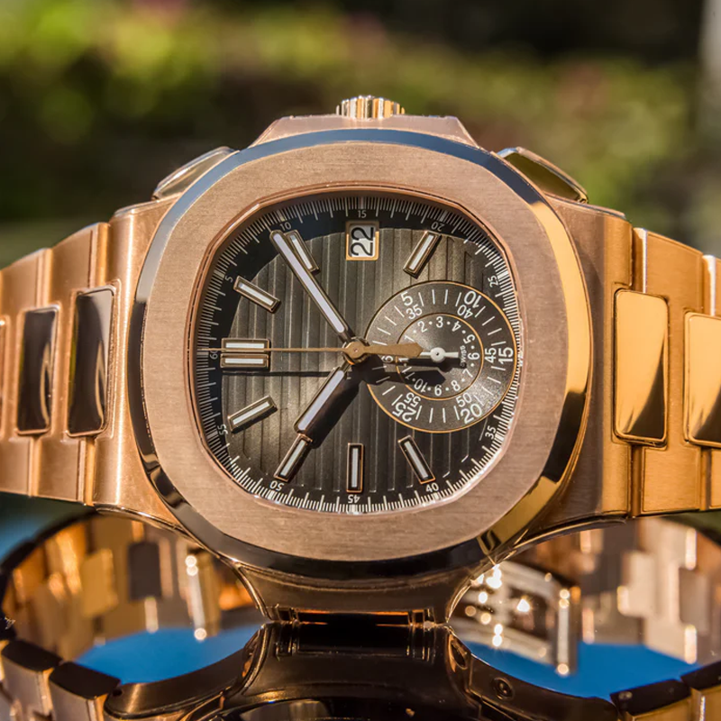 Luxury Watches - Nautilus Rose Gold Chrono
