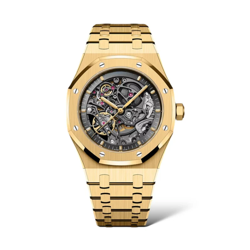 Luxury Watch - GOLDEN OCTAGON SKELETON