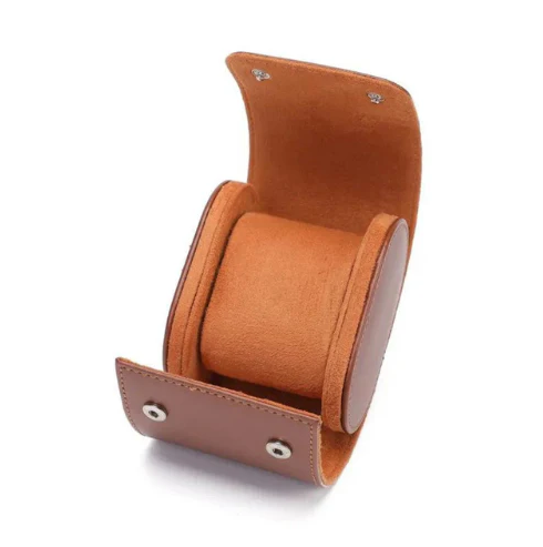 Luxury Watch Case - COGNAC LEATHER TRAVEL ROLL